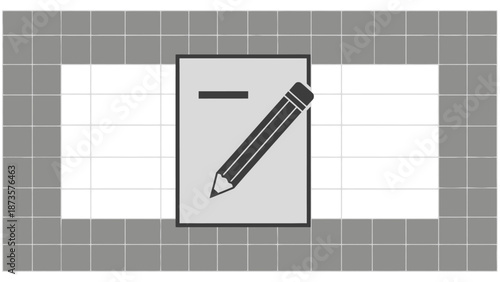 Document and pencil illustration representing creative writing and editing