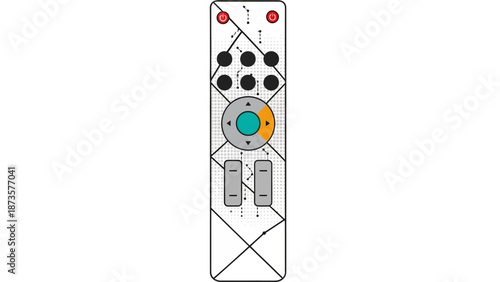 Modern tv remote control illustration design isolated on white background
