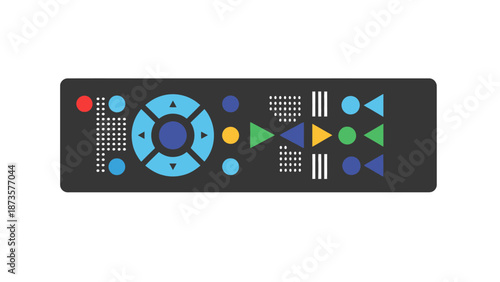 Modern tv remote control illustration isolated on white background