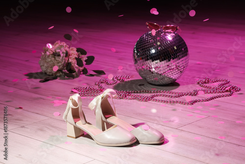 Stylish high heels with dis...