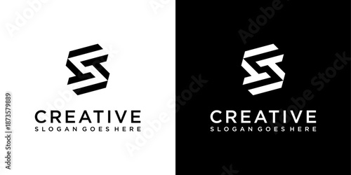 SS or S initial letter logo design vector