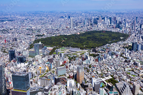 渋谷と代々木公園・都市風景