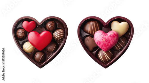 Heart-shaped chocolate boxes for valentine's day - romantic gifts