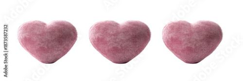 Valentine's day hearts, romantic love symbols, heart shapes, passion, soft focus, isolated on transparent background