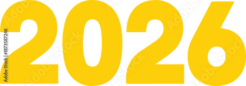 2026 digit geometric number illustration for branding use