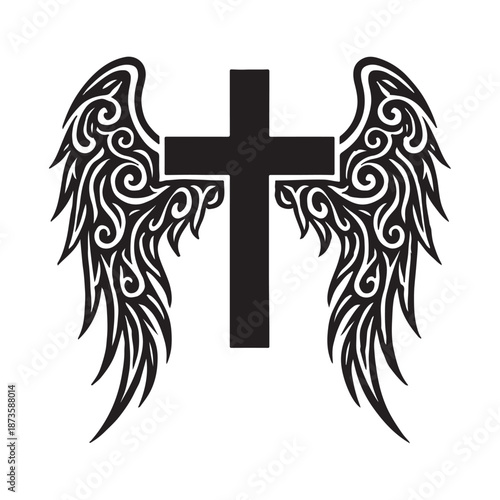 3D gold vector illustration of a holy crucifix symbol representing Jesus Christ on the cross for Christian faith and religious spirituality