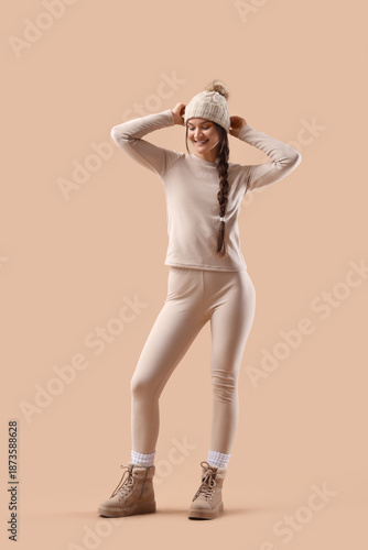 Young woman in thermal unde...