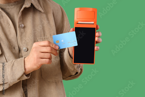 Young man with payment term...