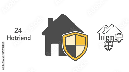 Home Security Shield Icon - Residential Property Protection and Safety