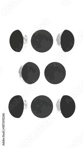 Moon Phases Cycle Illustration - Lunar Phases Chart