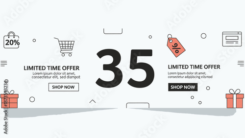 sale banner with limited time offer and discounts