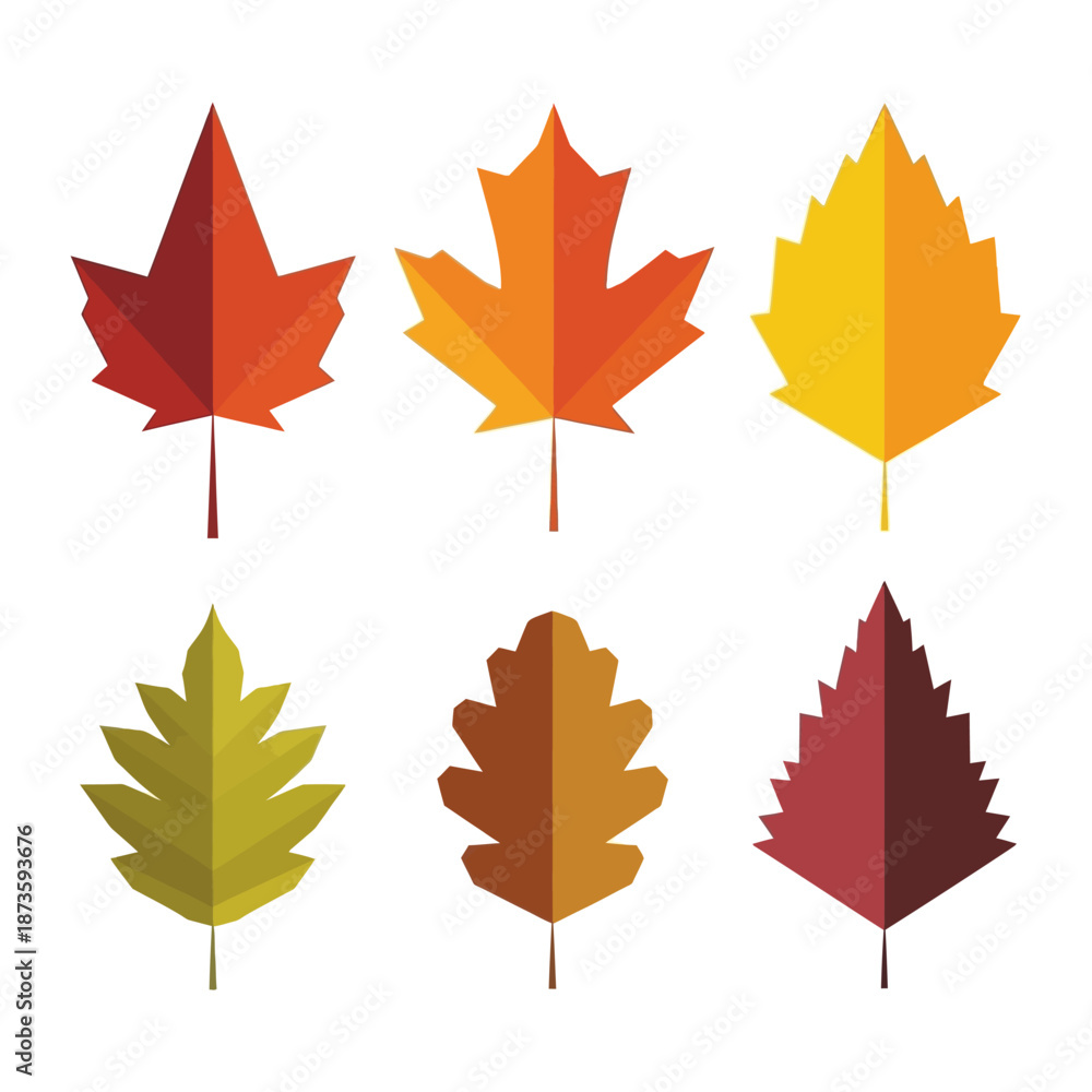 Fototapeta premium Autumn Leaves Collection - Seasonal Fall Foliage Vector Graphics