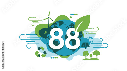 eco friendly number 88 earth green