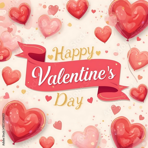 The phrase 'Celebrate Valentine's Day in style', with an elegant and festive design. The background should be vibrant red with romantic details, such as hearts, flashes of light and elements related t