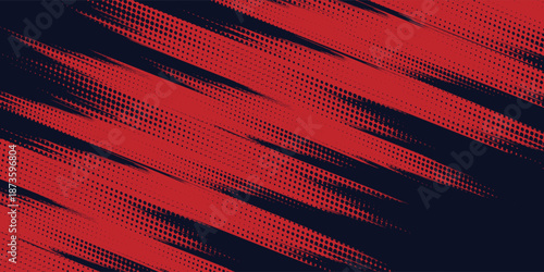 Red halftone dots blue color pattern gradient grunge texture background. Dot pop art comic sport style vector illustration. Modern Creative trendy design