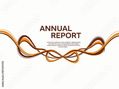 Annual Report Design Template with Ribbon.