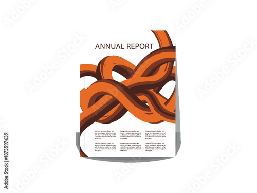 Annual Report Brochure with Orange Ribbon Design.
