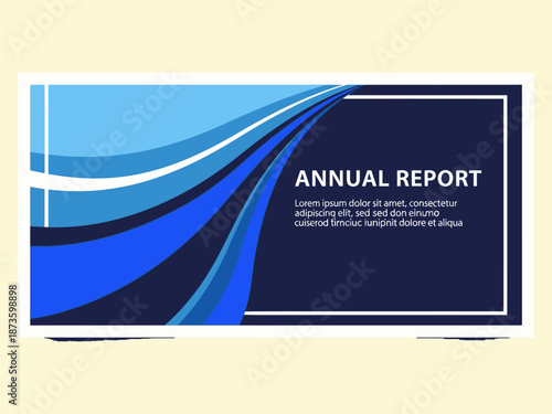 Blue Annual Report Template Design Element.