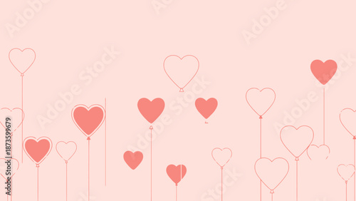 Floating Heart Shaped Balloons Background Gentle Pink Delicate Romance Celebration Joyful Celebration Event Party Sentiment Abstract Design