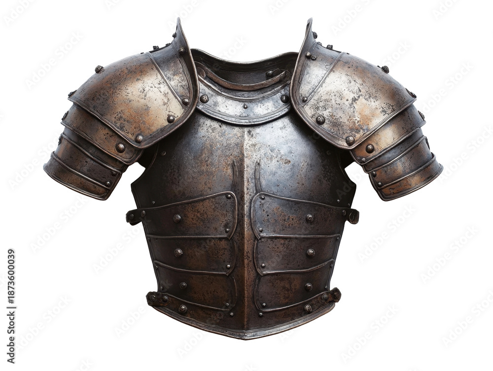 Naklejka premium Antique Steel Knight Armor Chestplate Isolated