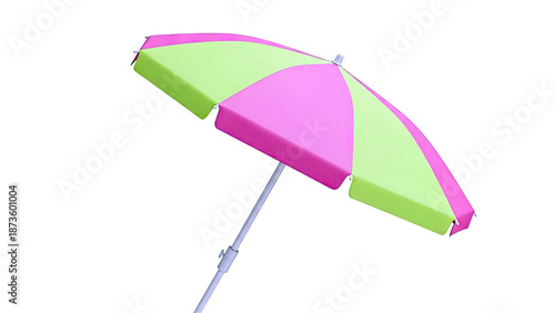 Pink and Green Beach Umbrella