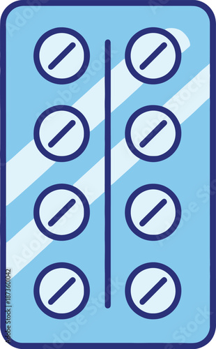 Professional pharmaceutical pill blister pack for medical prescription management and retail healthcare industry pharmacy business marketing resources.