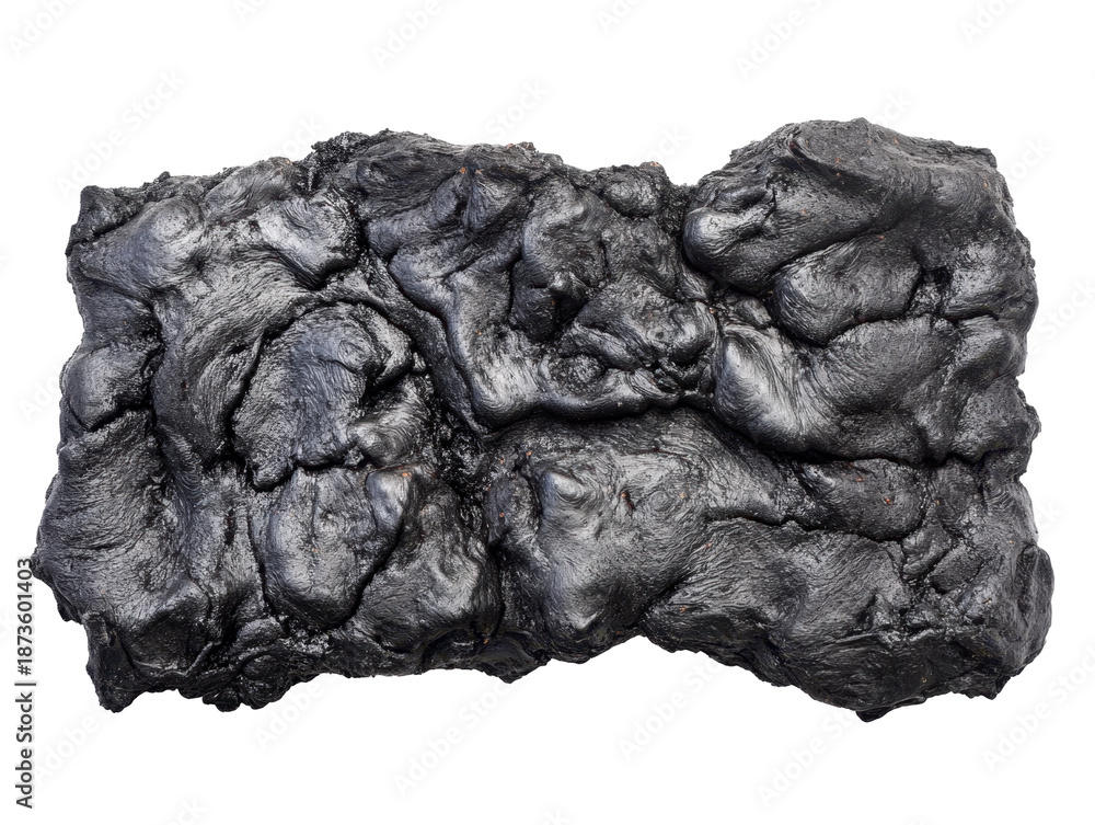 Obraz premium Rough black asphalt bitumen texture on transparent