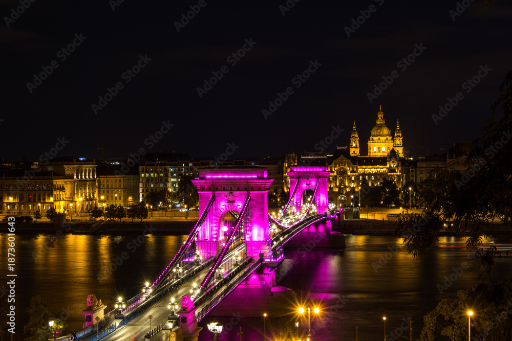 Obraz premium Chain Bridge, Budapest, Hungary