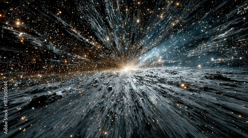 Wallpaper Mural Depiction of a cosmic explosion or supernova in deep space with stars and light rays. Torontodigital.ca
