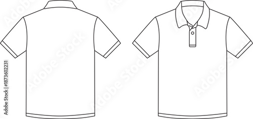 ポロシャツ　白　半袖　襟開き