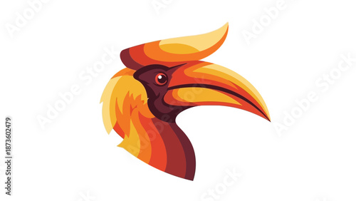 Hornbill Bird Head Illustration - Exotic Wildlife Icon