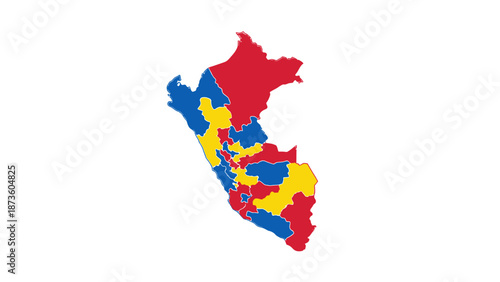 Peru map colored regions