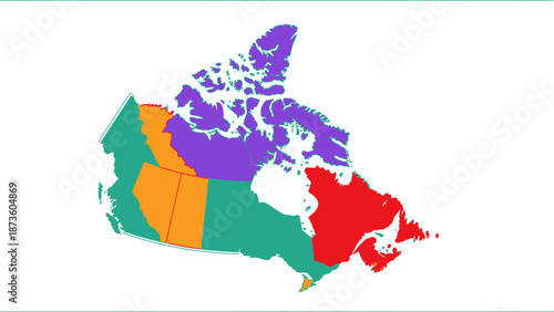 Canada map with colored regions