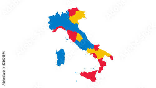italy map colored regions