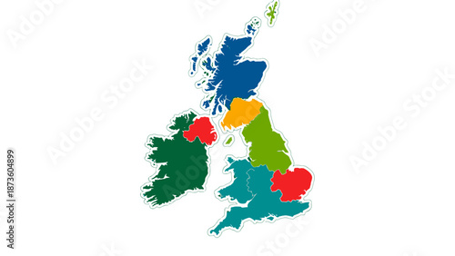 colorful map of united kingdom