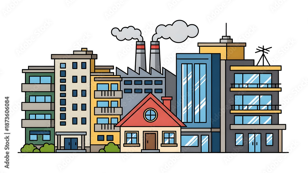 Fototapeta premium collection featuring diverse architectural styles including residential house commercial office building urban apartment complex and suburban dwelling layout design