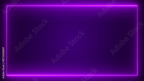 purple neon webcam overlay with curved glowing lines and smooth edges on transparent alpha channel