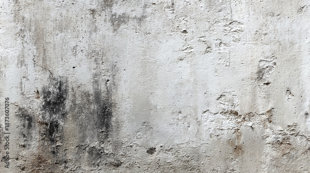 Fototapeta premium Textured, weathered concrete wall with a mix of light and dark patches