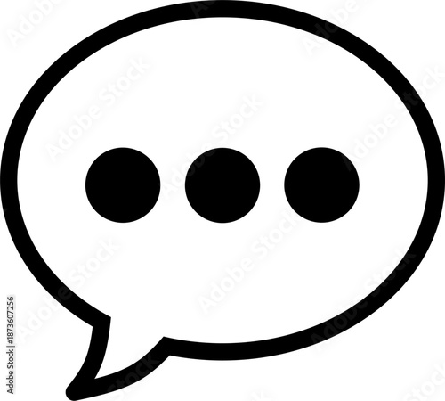 Speech bubble icon with ellipsis for chat and messaging interface