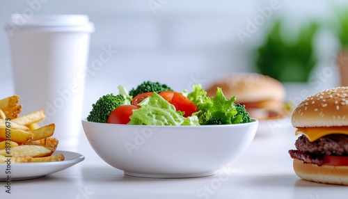 High realism photo of failed healthy diet.