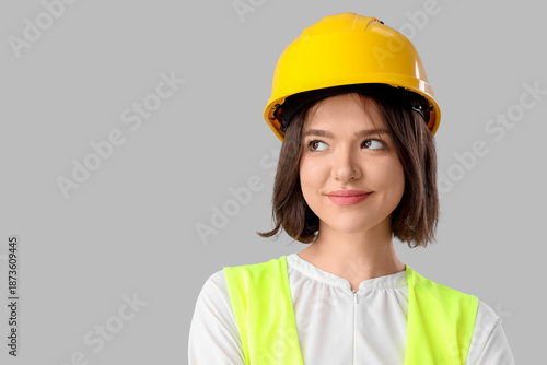 Female construction worker ...