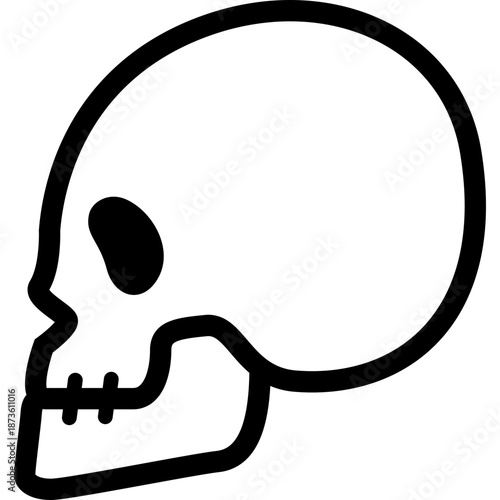 Human skull profile silhouette icon