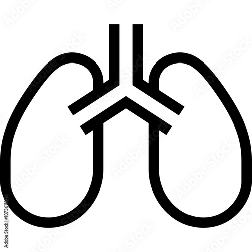 Human lungs respiratory system icon