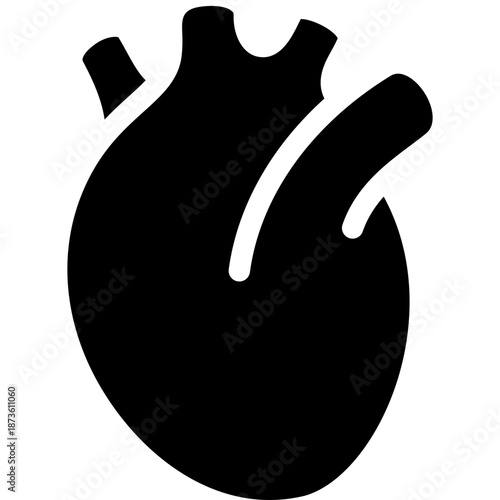Human heart organ silhouette icon