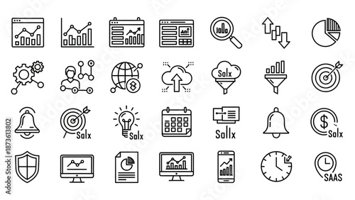 Collection of Business Icons and Symbols.