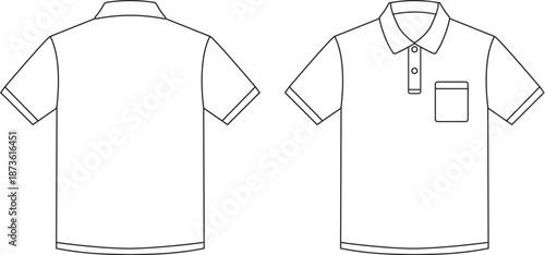 ポロシャツ　白　半袖　胸ポケット