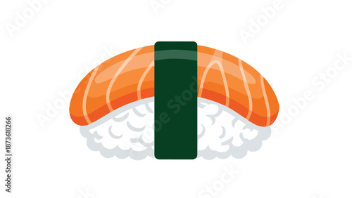 Stylized graphic of delicious salmon nigiri sushi a classic Japanese seafood dish