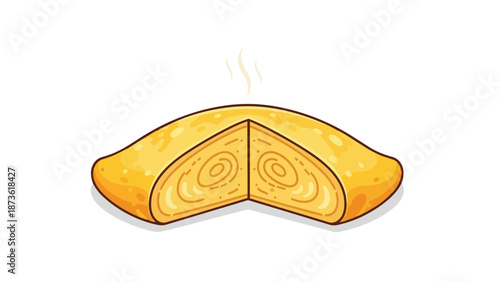 Warm golden spiral food roll sliced open revealing its delightful layered texture fresh