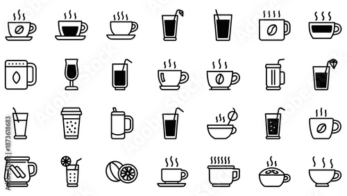 Collection of Coffee and Tea Icons.