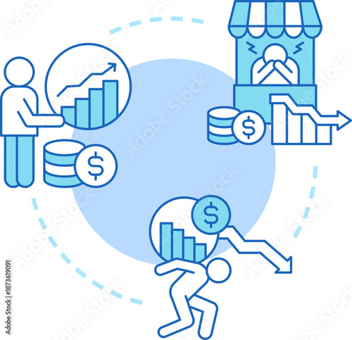 High Demand And Market Stress Illustration Illustration